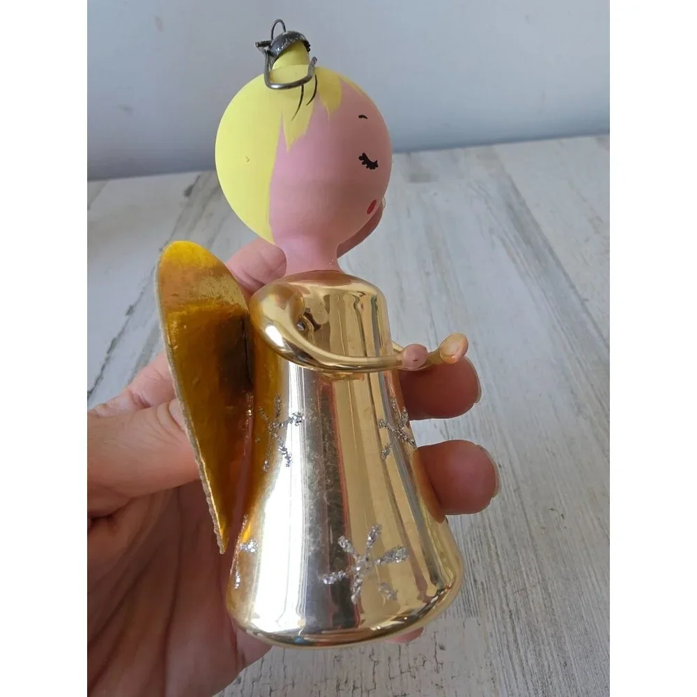 Antique Italian Angel cheer up glass ornament Xmas‎ tree